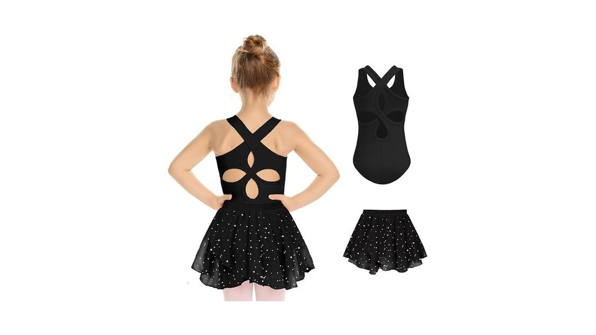 Zaclotre Black Leotards For Girls Toddler Leotard Hollow Back Dance