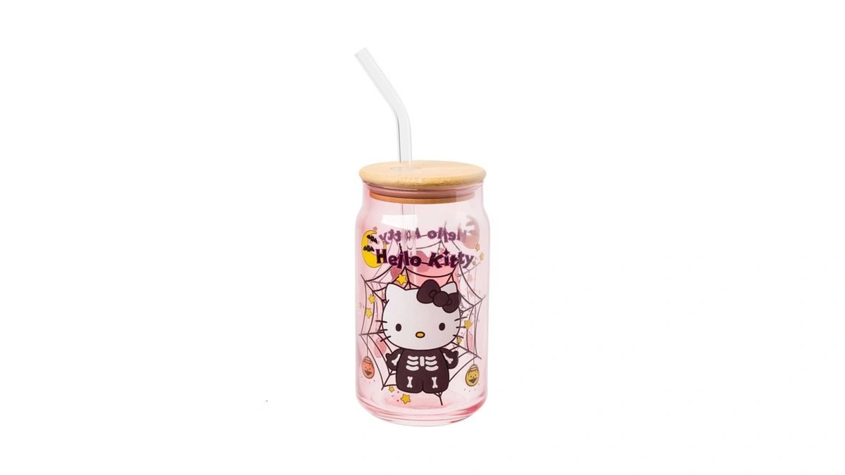 Silver Buffalo Sanrio Hello Kitty Halloween Spooky Skeleton Costume Pink