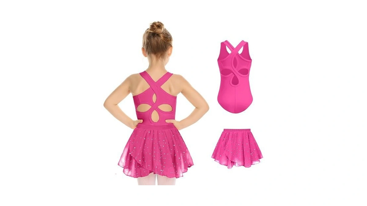 Zaclotre Girls Ballet Leotards Toddler Hollow Back Dance Dress Outfit