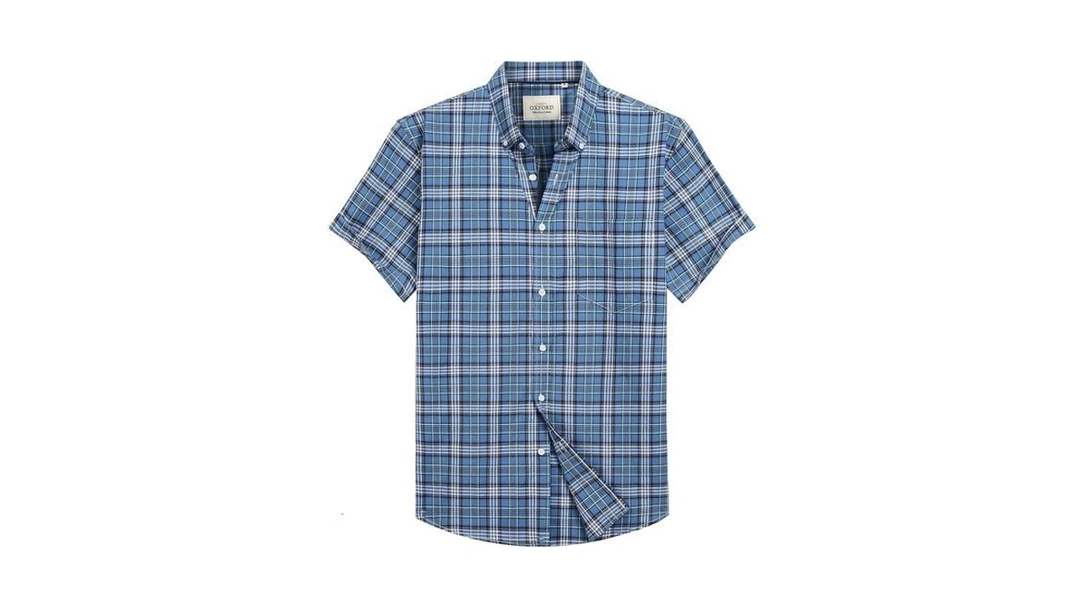 Alimens & Gentle Mens Short Sleeve Oxford Shirt Regular Fit