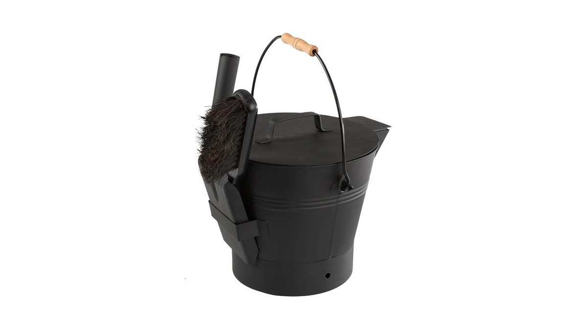 Pure Garden Ash Bucket - Metal Bucket With Lid (2.11-gallon),
