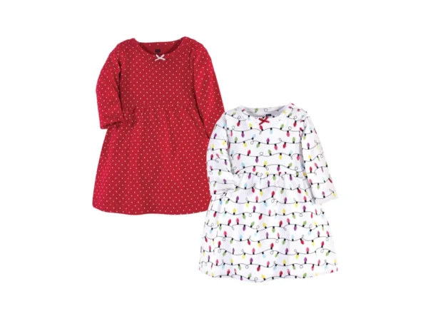 Hudson Baby Girl's Cotton Dresses, Christmas Lights, 6-9 Months