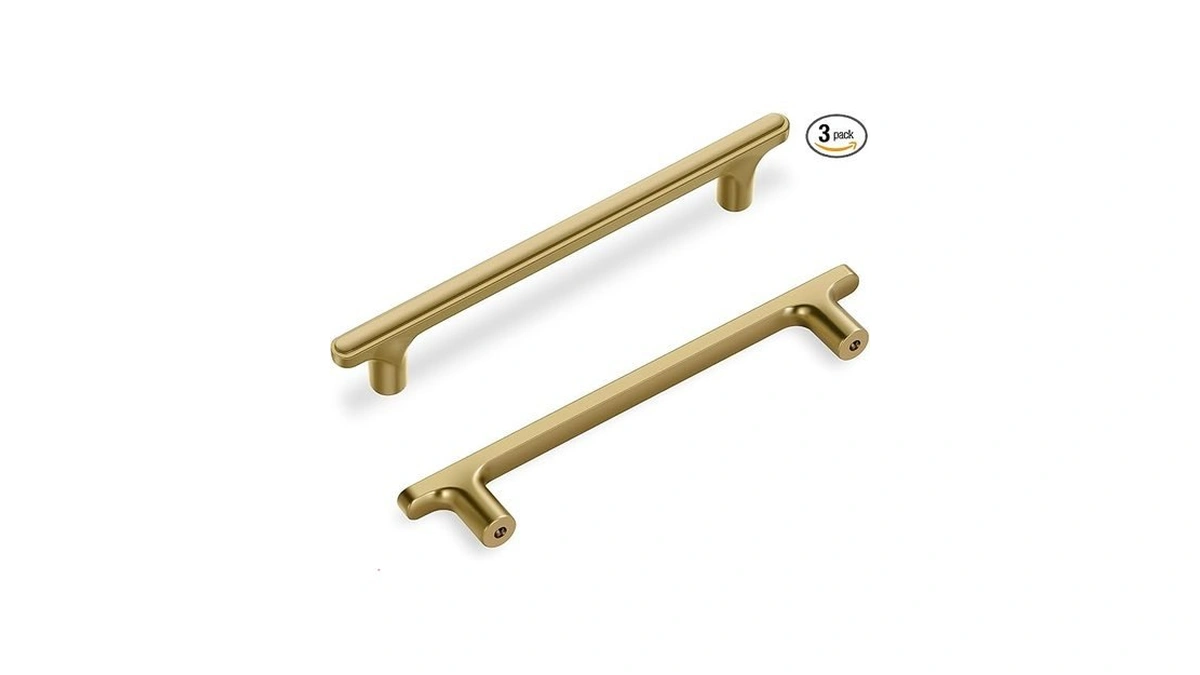 Lardmon 3 Pack Champagne Bronze Modern Cabinet Pulls 6.5 Inch(165mm)