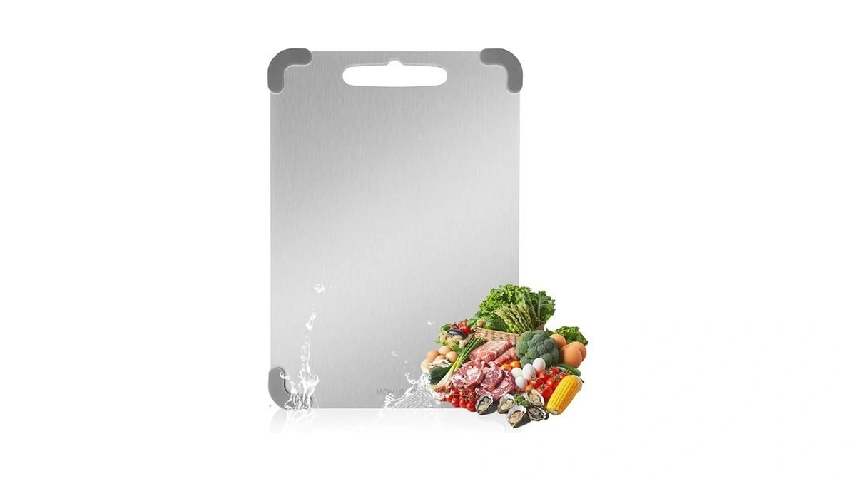 Mohuniq Stainless Steel Cutting Boards For Kitchen, Dishwasher Safe Steel