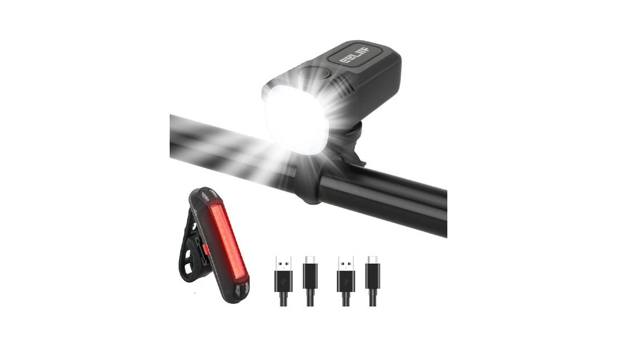 1000 Lm Bike Light Set, Super Bright Usb Rechargeable 2000