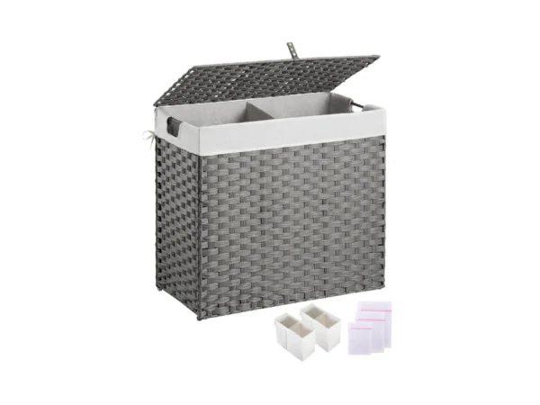 Greenstell Laundry Hamper With Lid, No Install Needed, 130l Wicker