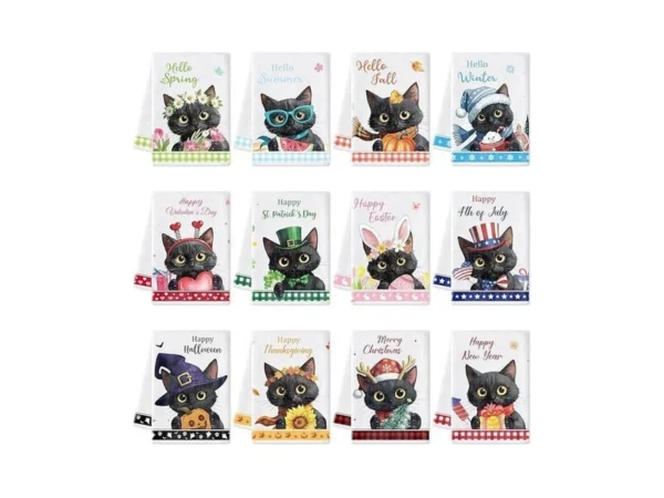 Watinc Seasonal Kitchen Hand Towels - 12pcs Dish Tea Towel