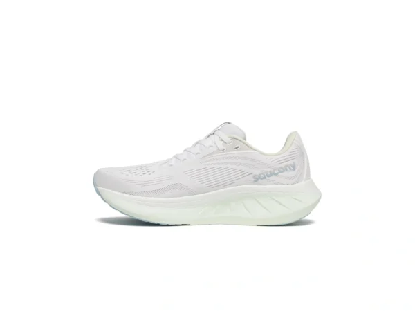 Saucony Women's Ride 18 Sneaker, White/lettuce, 8