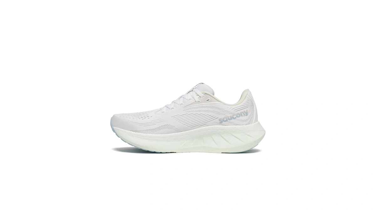 Saucony Women's Ride 18 Sneaker, White/lettuce, 8