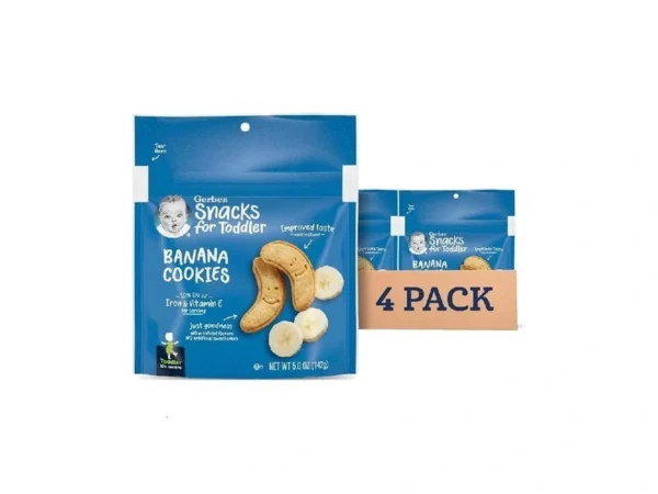 Gerber Toddler Snacks, Banana Cookies, Toddler Cookies, 10% Dv Iron