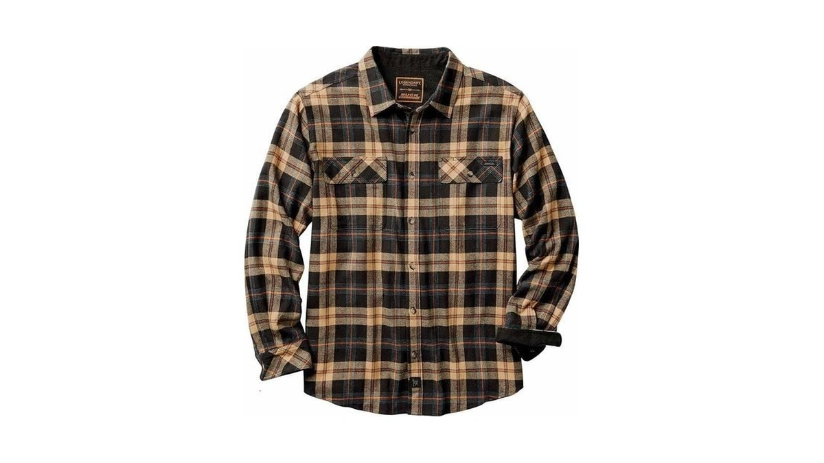 Legendary Whitetails Mens Plaid Flannel 100% Cotton Long Sleeve Shirt,