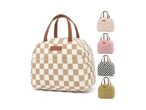 Qyqmeyq Lunch Bag For Women,reusable Insulated Lunch Bags,cute Corduroy Lunch