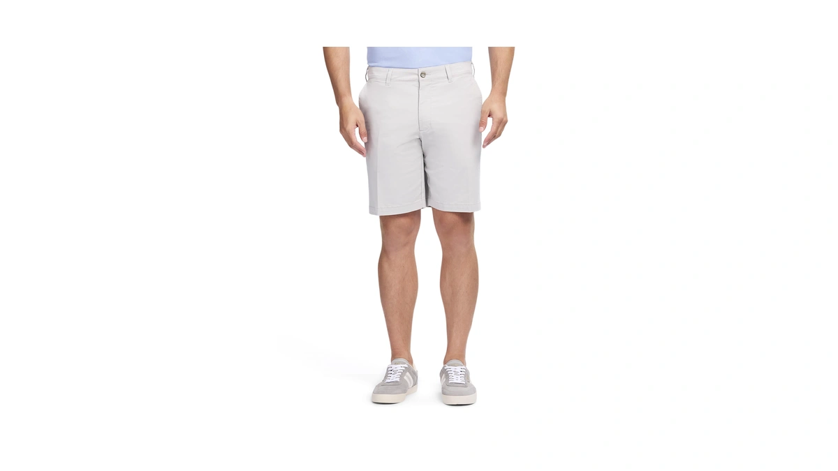Izod Men's Saltwater 9.5" Flat Front Chino Short, Harbor Mist,