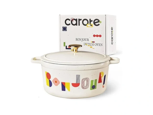 Carote 5qt Cast Iron Dutch Oven Pot With Lid, Enameled