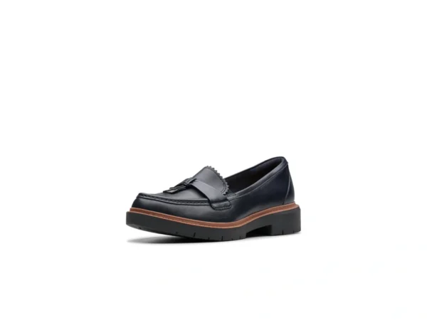 Clarks Collection Women's Westlynn Bella Loafer, Navy Leather, 11 Medium