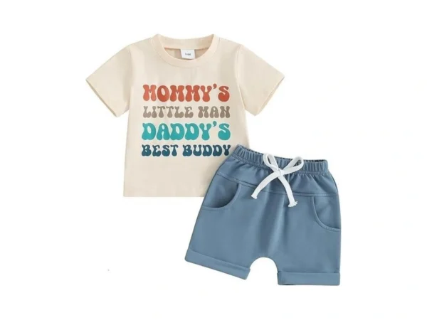 Allshope Toddler Baby Boy Summer Outfit Short Sleeve Letter Print
