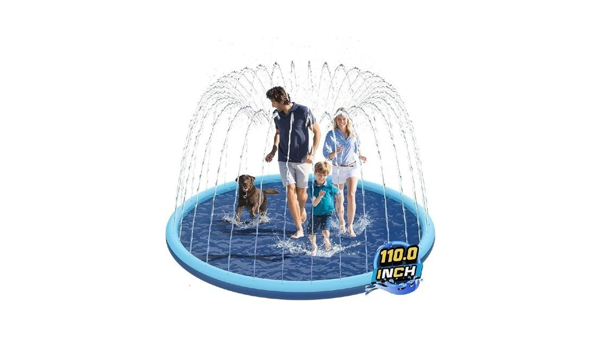 Non-slip Splash Pad For Kids And Dog, 110" Extra Large