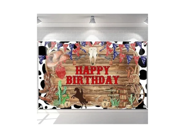 Avezano Cowboy Birthday Banner Western Cowboy Theme Birthday Party Decorations