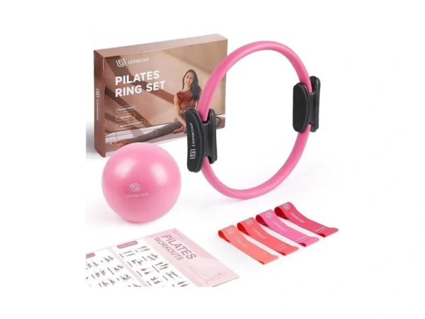 Lionscool Pilates Ring Set (pink) - 14" Anti-deformation Magic Circle