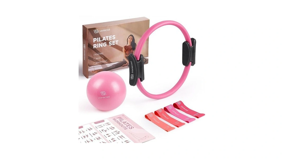 Lionscool Pilates Ring Set (pink) - 14" Anti-deformation Magic Circle