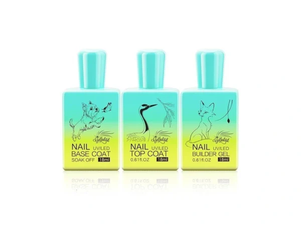 Gellaktik 3 Pcs 18ml Gel Base Coat, Builder Gel &