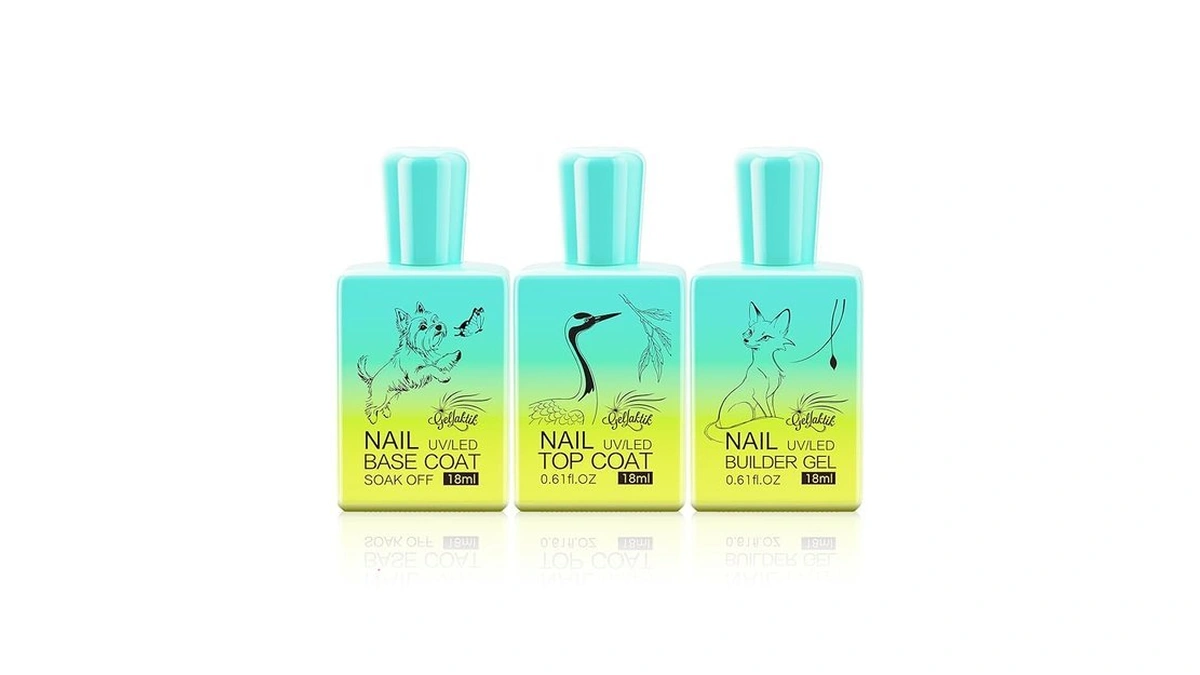 Gellaktik 3 Pcs 18ml Gel Base Coat, Builder Gel &