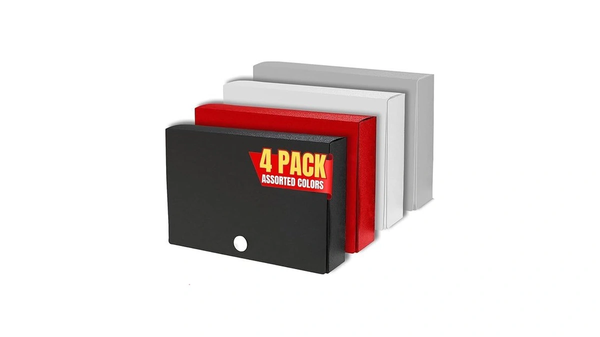 1intheoffice 3x5 Index Card Holder, 100 Card Capacity, 4 Pack,