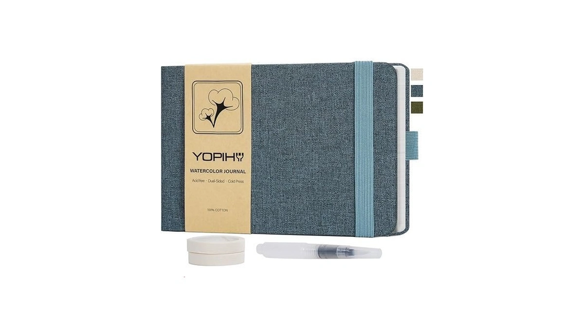 Yopih Artists Premium Linen Watercolor Sketchbook, 5.5" X 8.2" Watercolor