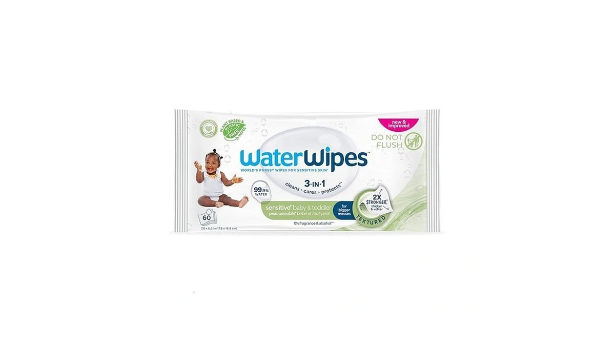 Waterwipes Sensitive+ Baby & Toddler Wipes, 3-in-1 Cleans, Cares, Protects,