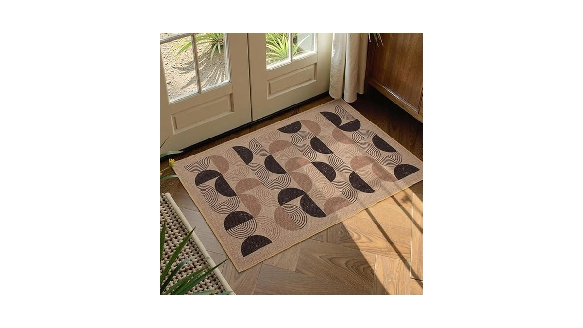 Albodanl Boho Easy Jute Rugs 5x7, Washable Outdoor Patio Carpet