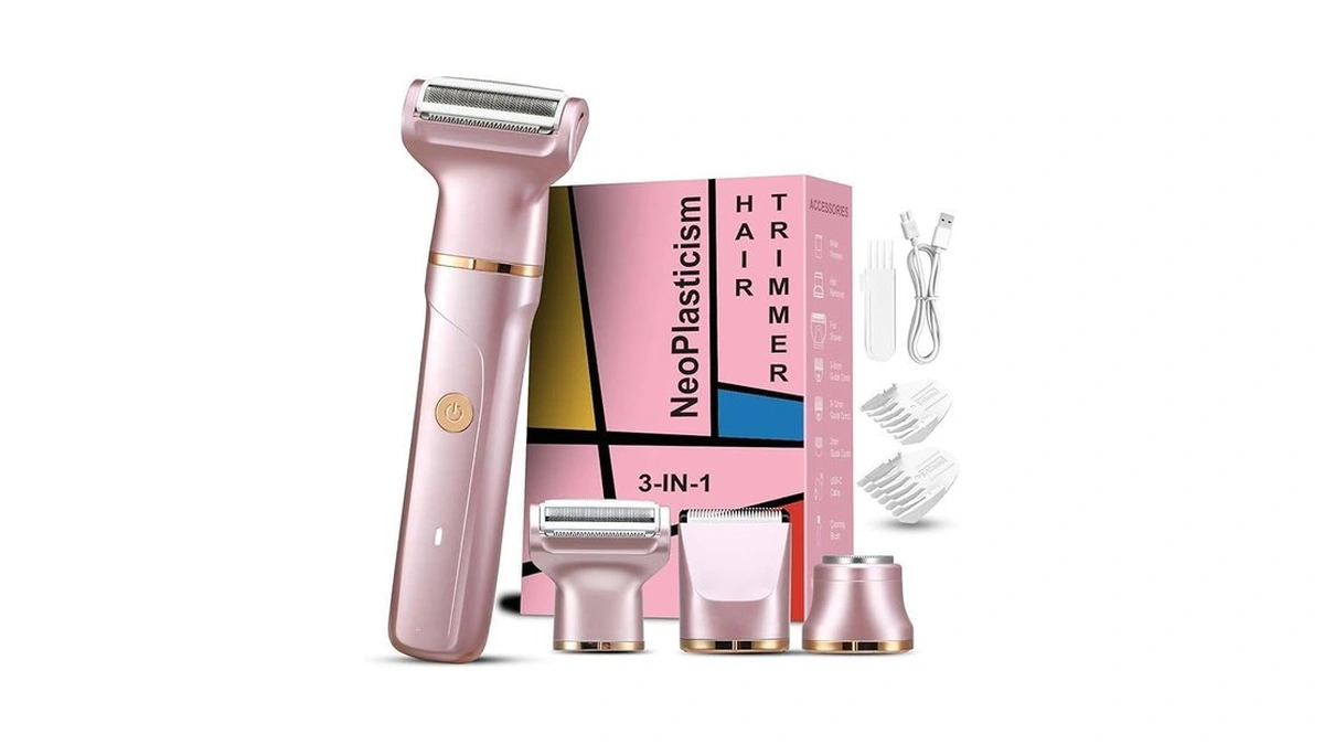 Bikini Trimmer For Women, 3-in-1 Painless Electric Razor For Women