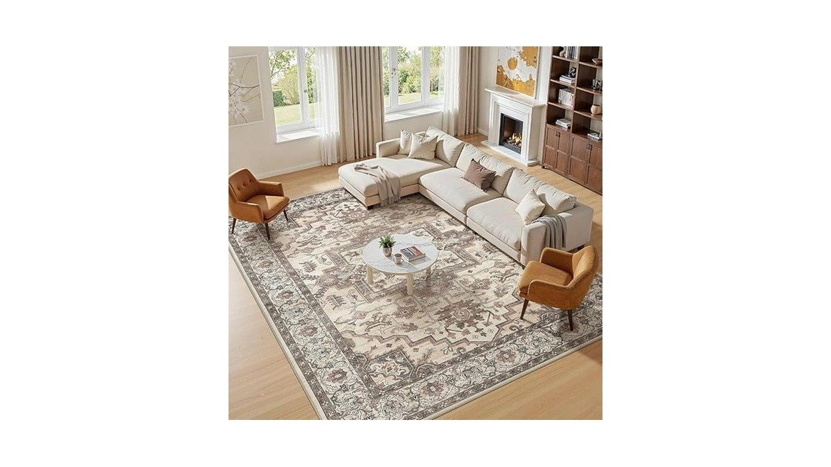 Jessibou 5x7 Area Rugs Living Room: Washable Vintage Rug Large