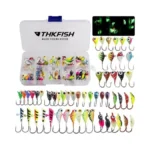 Thkfish Ice Fishing Jigs 54pcs Glow Ice Fishing Lures, Walleye
