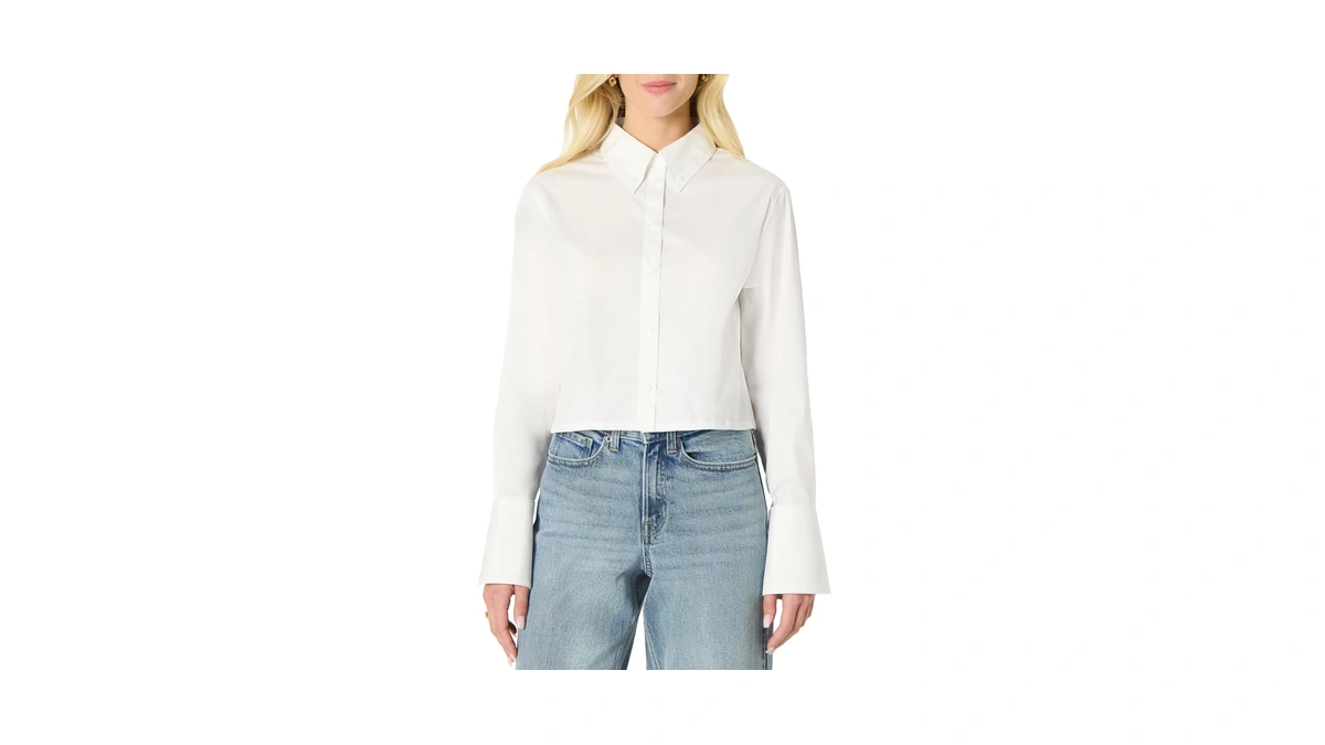 Amazon Essentials Women's Oversized-fit Cotton Stretch Poplin Button-down Dress Shirt,
