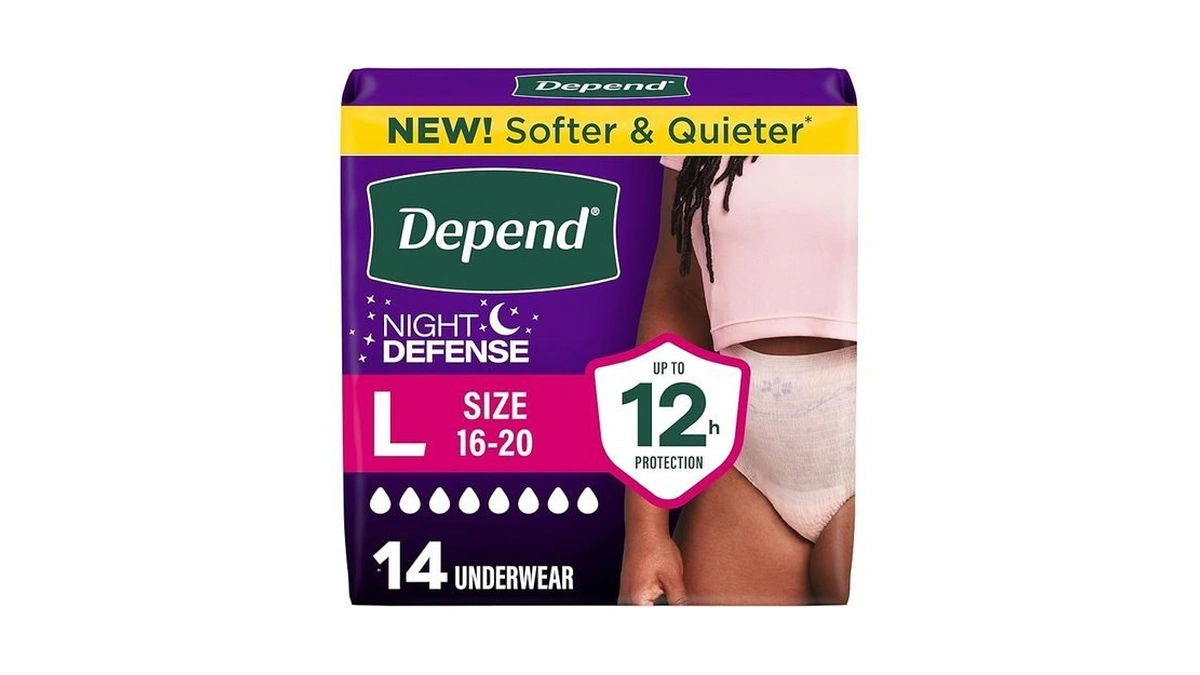 Depend Night Defense Adult Diapers, Incontinence & Postpartum Bladder Leak