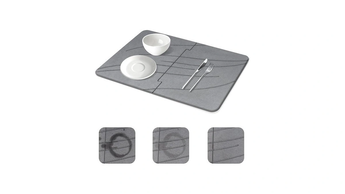 Jigsaw Design Large Stone Dish Drying Mat For Kitchen Counter