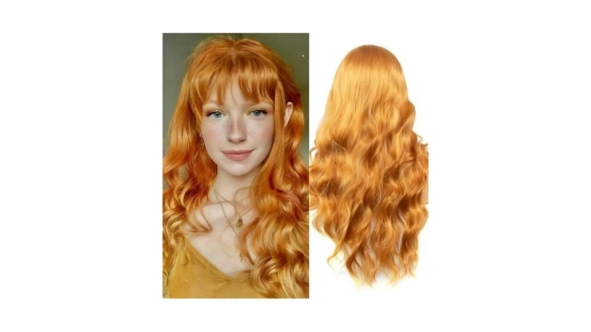 Mxayhnajxl Honey Blonde Wigs With Bangs For Women 26 Inch