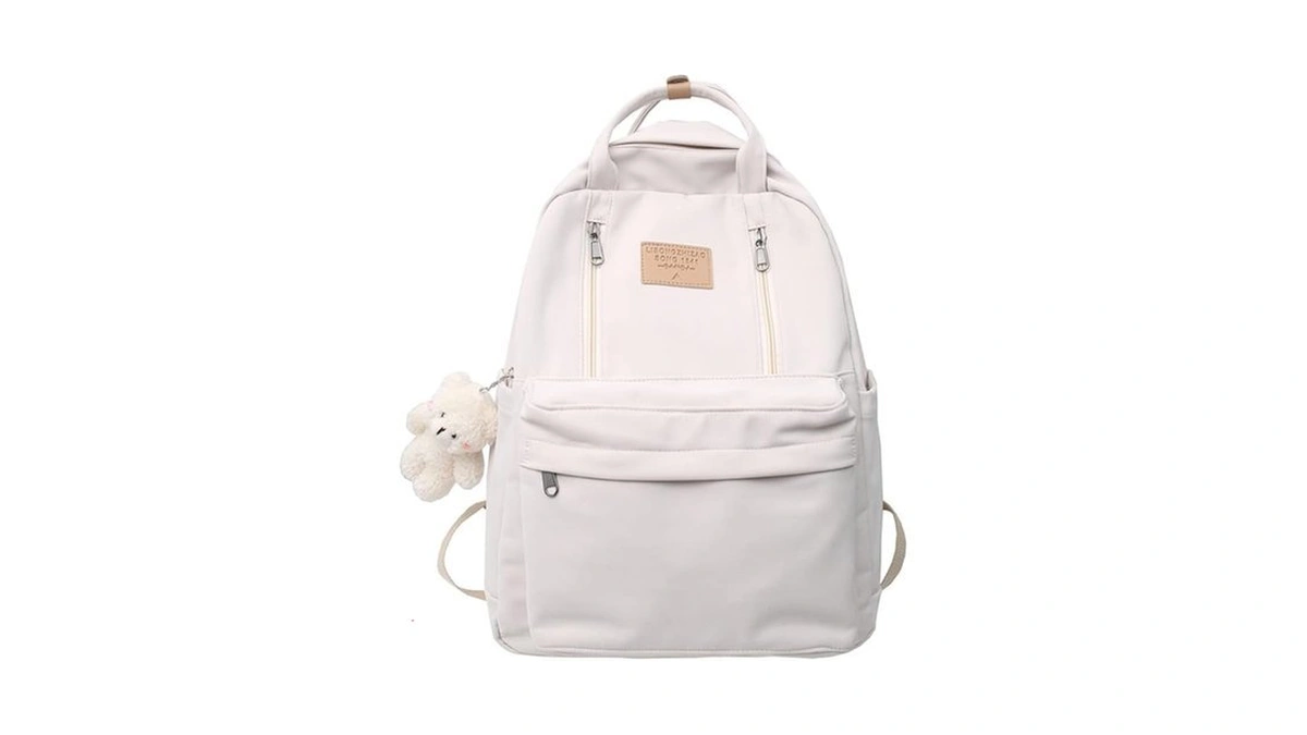 Aonuowe Preppy Backpack With Plushies Cute Backpack For Teen Girls