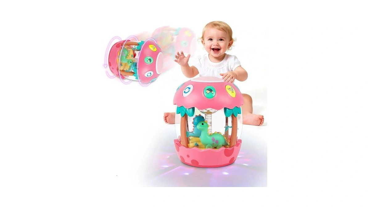 M Sanmersen Baby Girl Toys 6-12 Months, Dinosaur Rotating Light