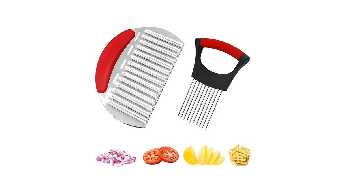 Onion Holder For Slicing – Stainless Steel Onion Cutter Guide