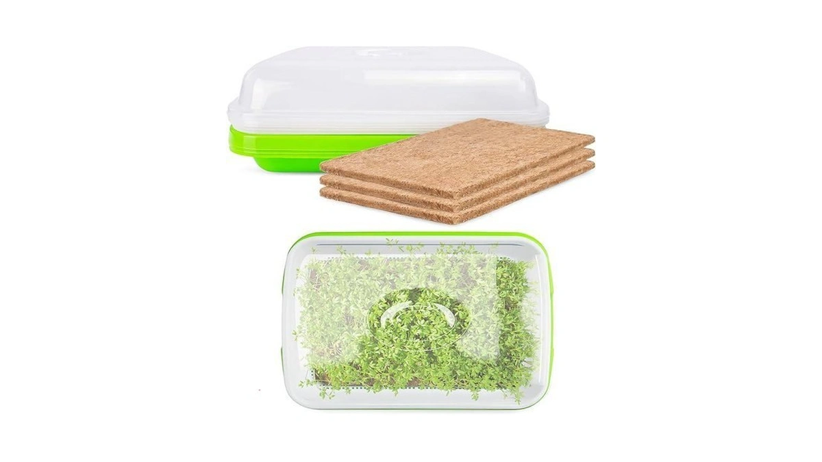 Microgreens Growing Trays With Lids And Coconut Fiber Mat,seed Sprouter