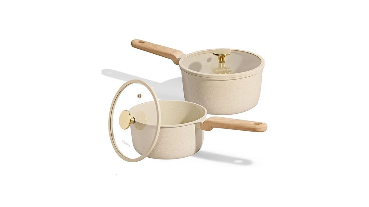 Carote 1.5qt & 2.5qt Sauce Pan Sets With Lid Ceramic