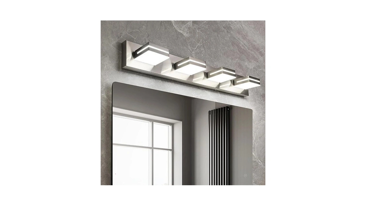 Okeli 4 Light Bathroom Vanity Light Brushed Nickel Modern 32w
