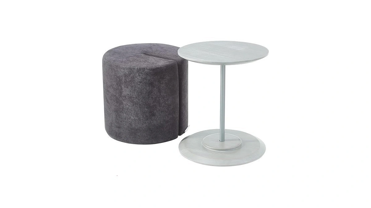 Mission Hills Furniture Ashwood Table With Fabric Ottoman, Living Room,