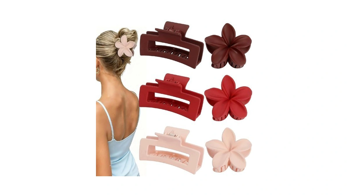Flower Hair Clips For Women Square Claw Clips For Girls
