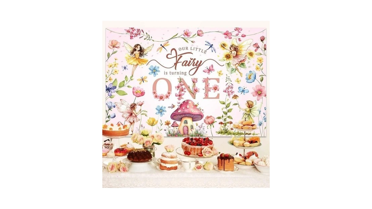 Fairy Birthday Backdrop For Girl Photography Background Pink Flowers Fairy