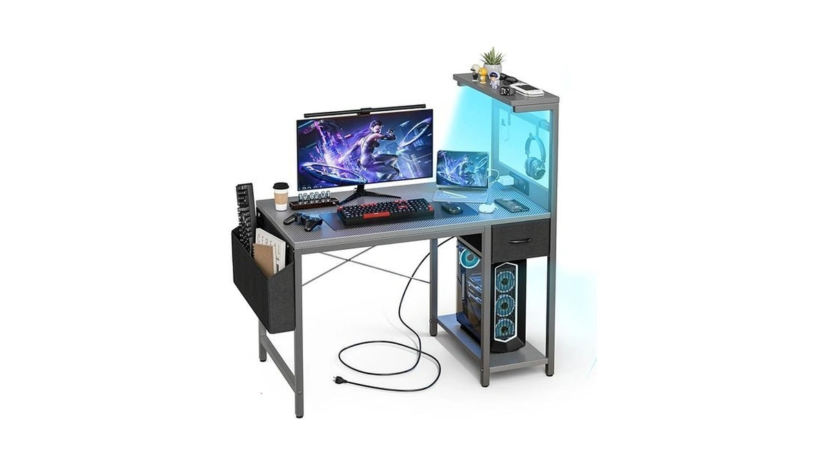 Grandder Gaming Desk 55 Inch With Power Outlet And Led