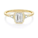 Eamti 2ct Engagement Rings For Women Emerald Cut Cubic Zirconia