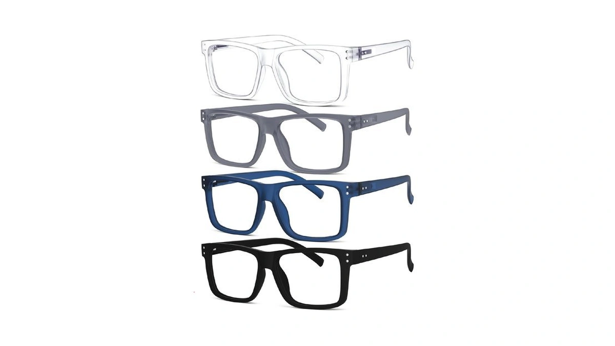 Eyekepper 4-pack Oversized Reading Glasses Square Large Frame Readers For