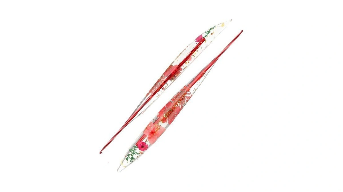 2.0mm Crochet Hooks,ergonomic Crochet Hook With Floral Resin Grips,stylish And